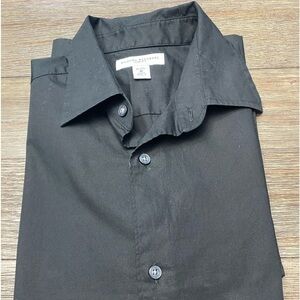 Banana Republic Men's Black Short Sleeve  button up Shirt size medium 15-15 1/2
